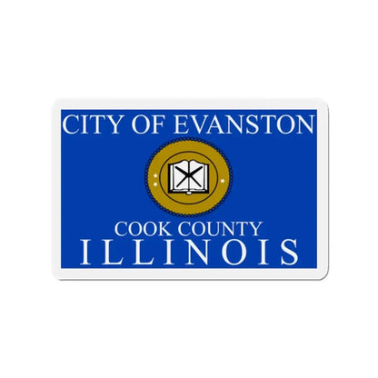 Flag of Evanston IL - Refrigerator Magnet 2 Inch - The Sticker Space