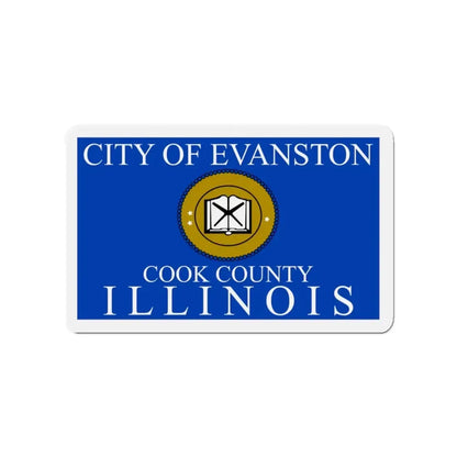 Flag of Evanston IL - Refrigerator Magnet 3 Inch - The Sticker Space