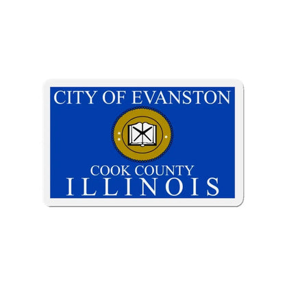 Flag of Evanston IL - Refrigerator Magnet 4 Inch - The Sticker Space
