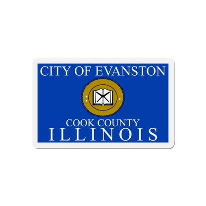 Flag of Evanston IL - Refrigerator Magnet 5 Inch - The Sticker Space