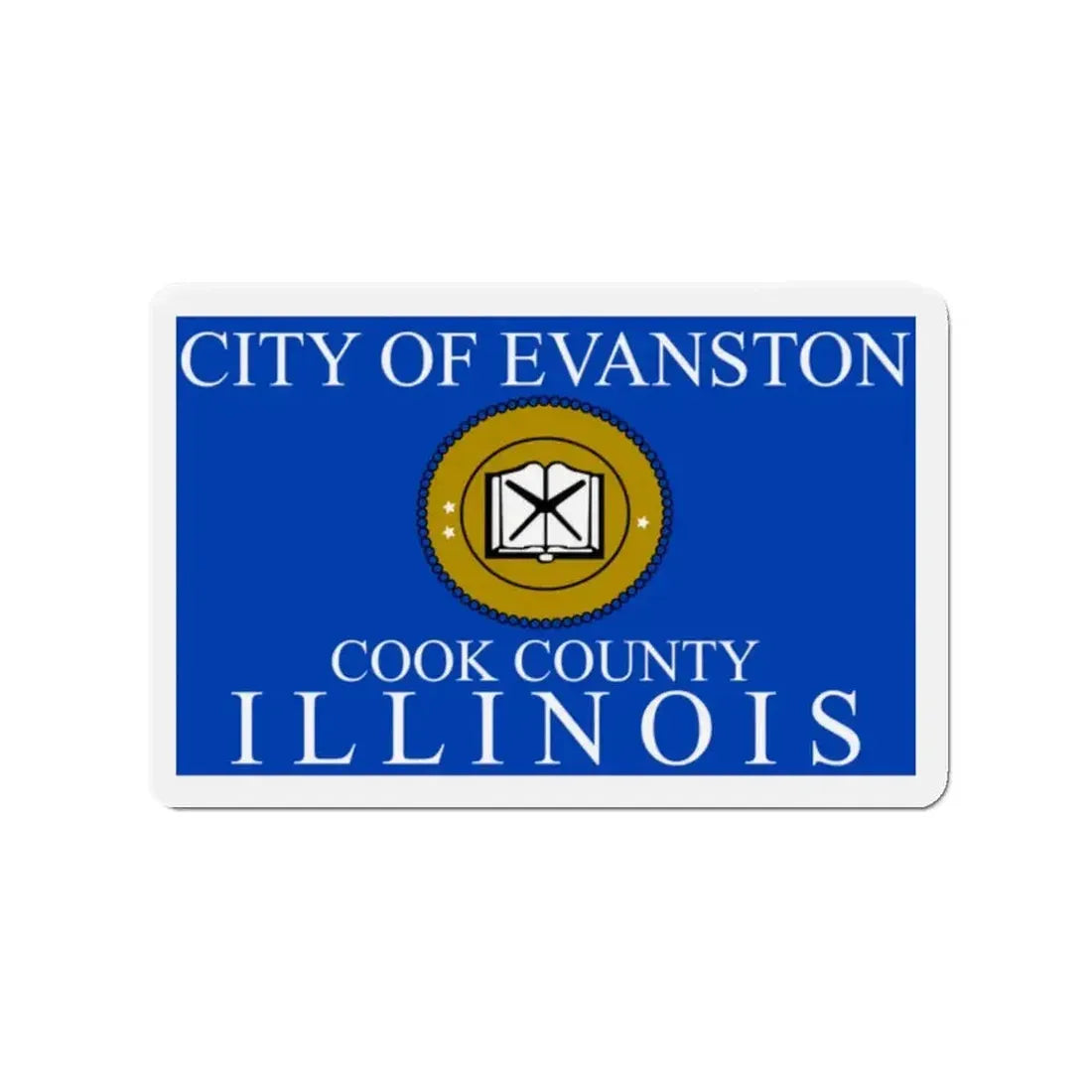 Flag of Evanston IL - Refrigerator Magnet - The Sticker Space