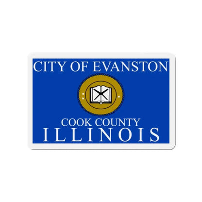 Flag of Evanston IL - Refrigerator Magnet - The Sticker Space