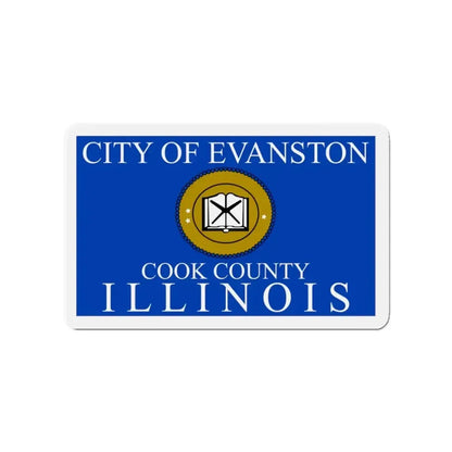 Flag of Evanston IL - Refrigerator Magnet - The Sticker Space