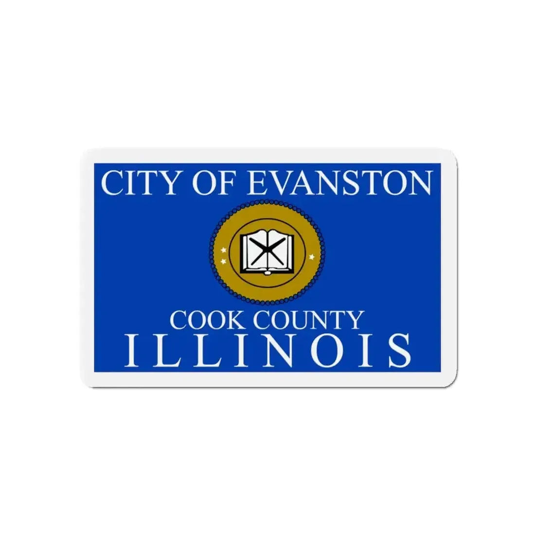 Flag of Evanston IL - Refrigerator Magnet - The Sticker Space