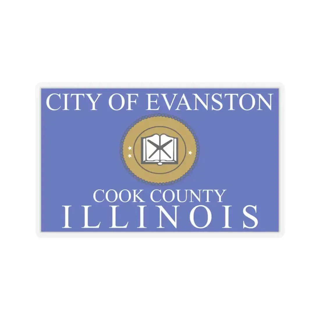Flag of Evanston, IL - STICKER Vinyl Kiss-Cut Decal 6 Inch Transparent - The Sticker Space