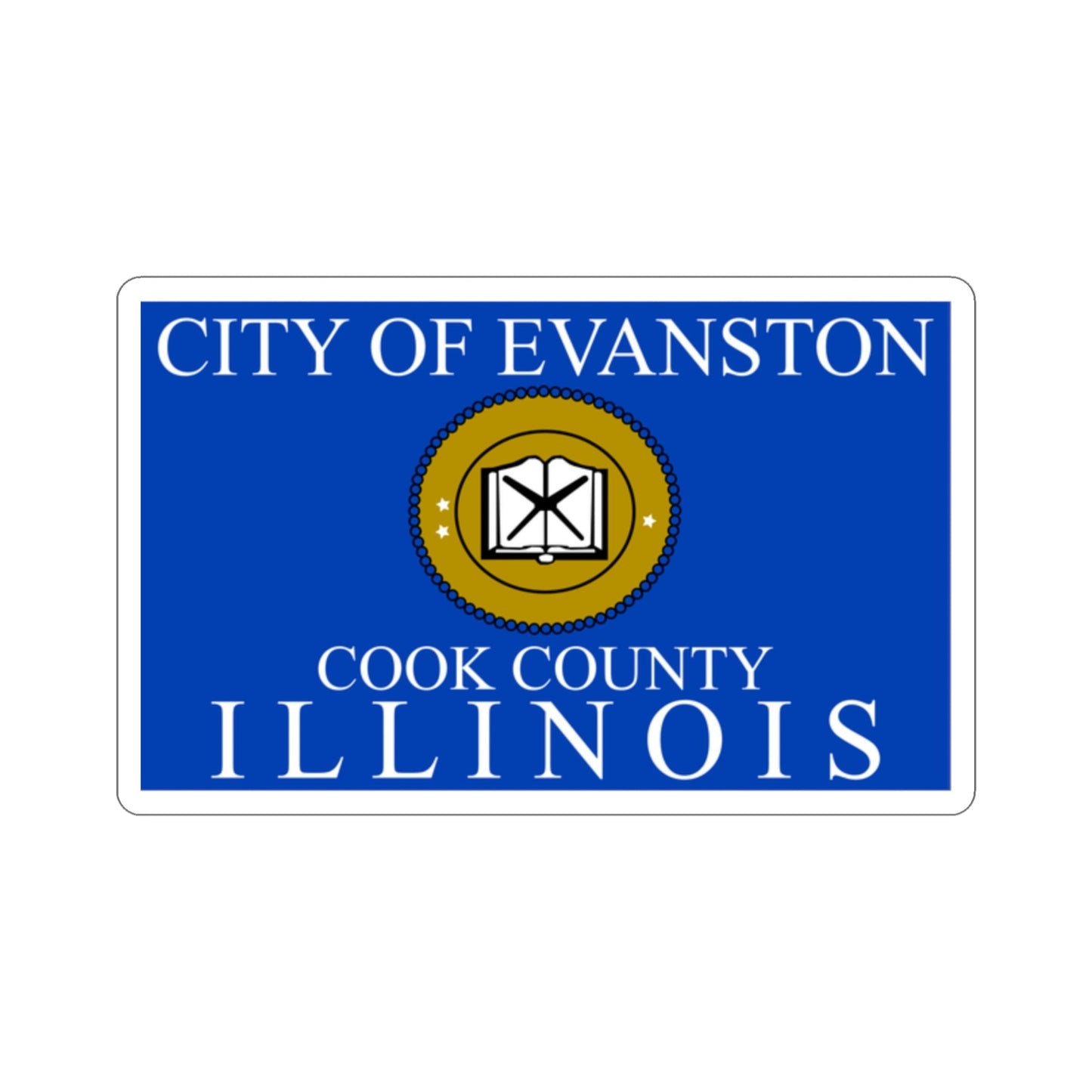 Flag of Evanston IL USA STICKER Vinyl Die-Cut Decal-2 Inch-The Sticker Space