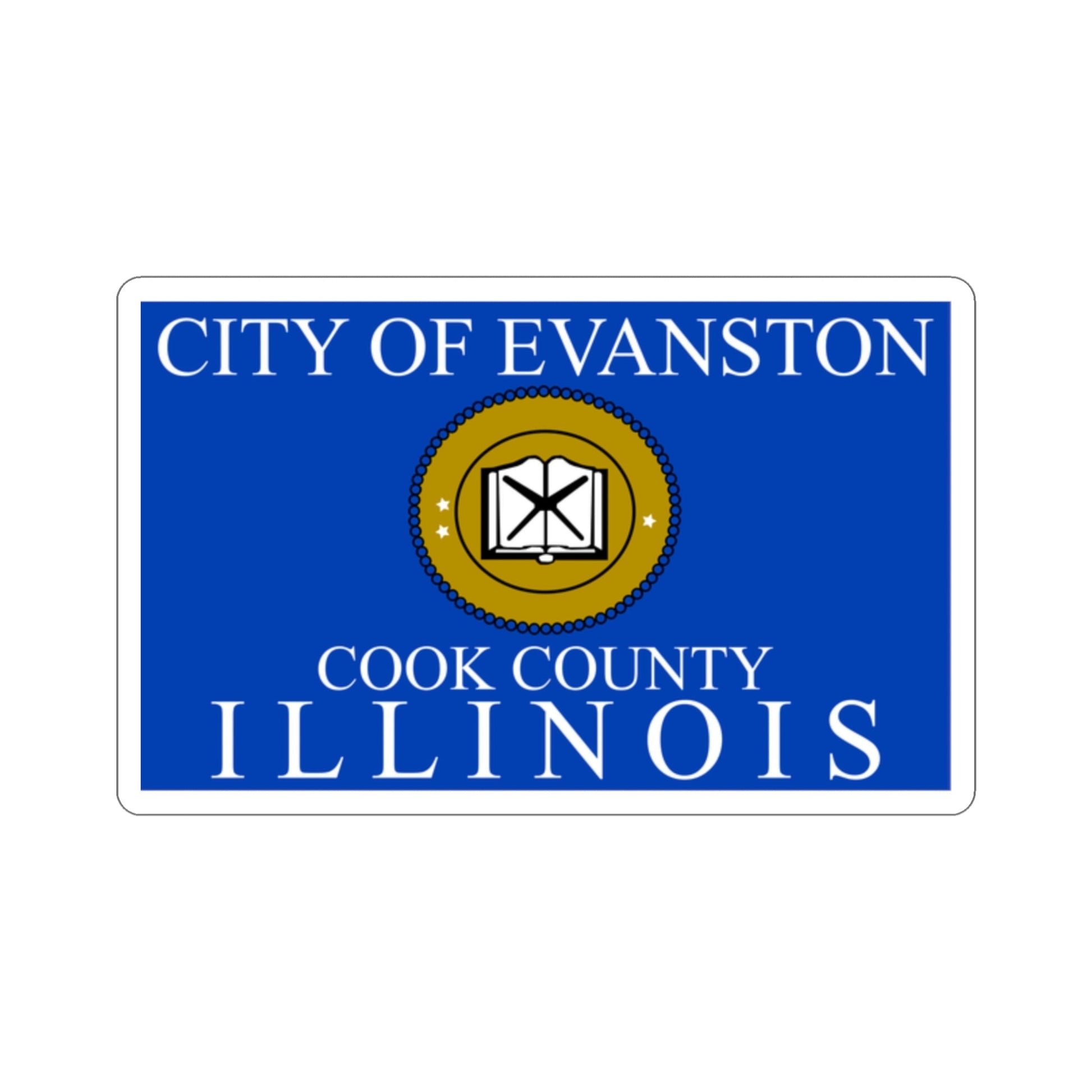 Flag of Evanston IL USA STICKER Vinyl Die-Cut Decal-2 Inch-The Sticker Space