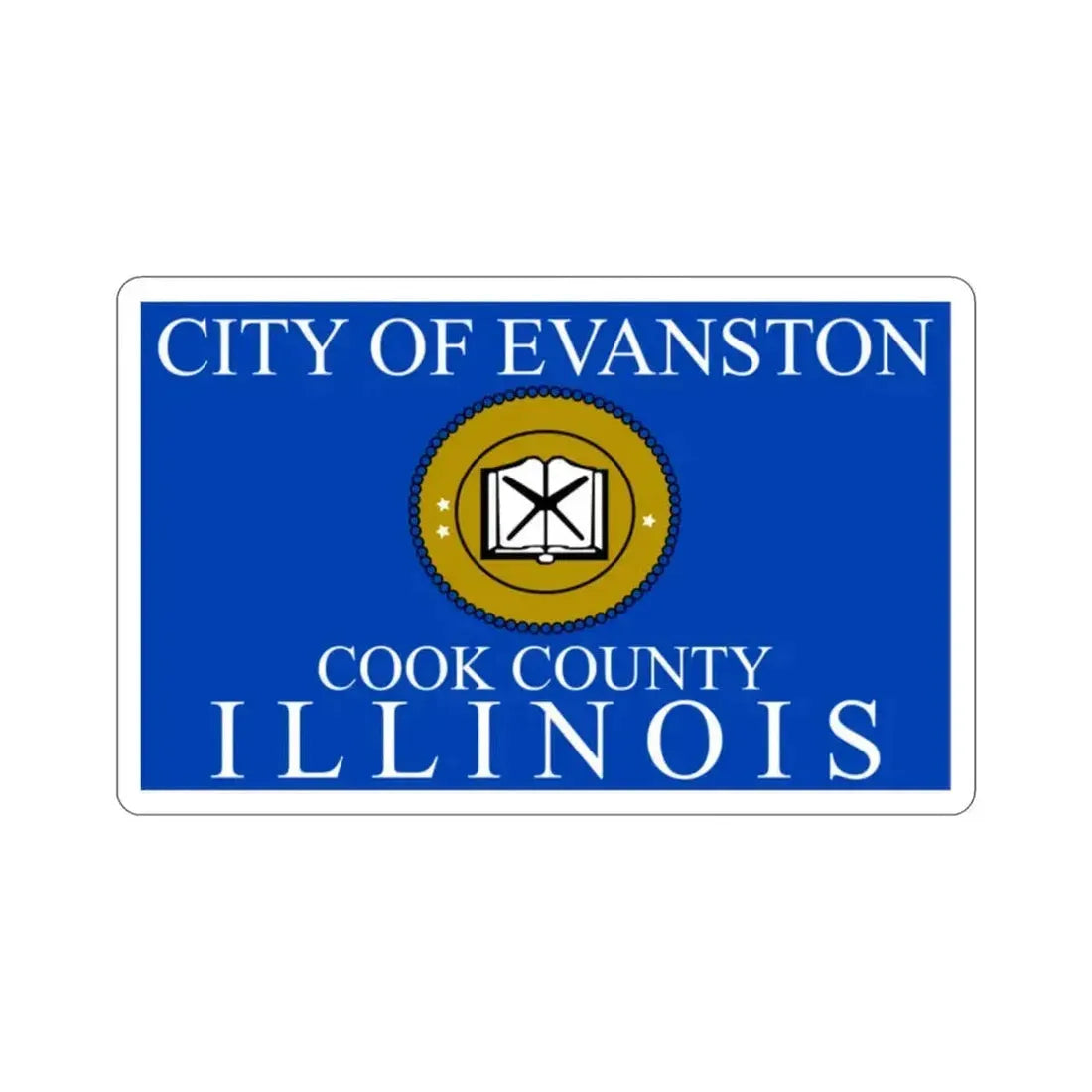Flag of Evanston IL USA STICKER Vinyl Die-Cut Decal 2 Inch - The Sticker Space