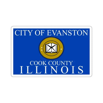 Flag of Evanston IL USA STICKER Vinyl Die-Cut Decal 2 Inch - The Sticker Space