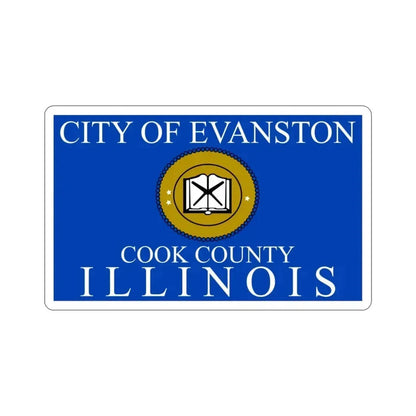 Flag of Evanston IL USA STICKER Vinyl Die-Cut Decal 3 Inch - The Sticker Space
