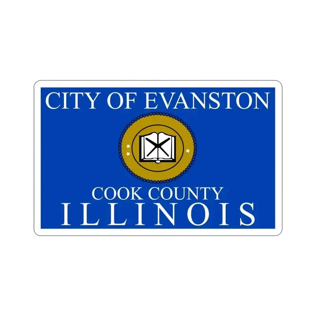 Flag of Evanston IL USA STICKER Vinyl Die-Cut Decal 4 Inch - The Sticker Space