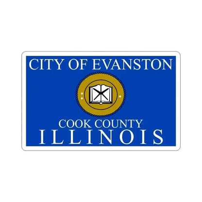 Flag of Evanston IL USA STICKER Vinyl Die-Cut Decal 4 Inch - The Sticker Space