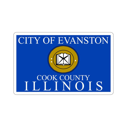 Flag of Evanston IL USA STICKER Vinyl Die-Cut Decal-6 Inch-The Sticker Space