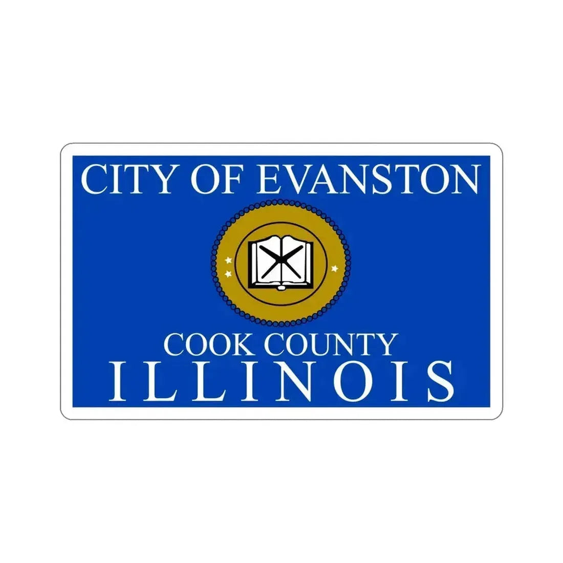 Flag of Evanston IL USA STICKER Vinyl Die-Cut Decal 6 Inch - The Sticker Space