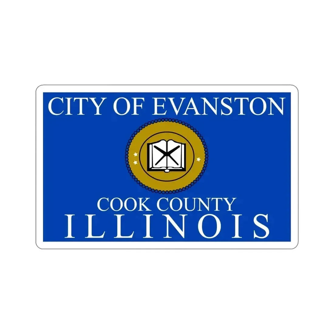 Flag of Evanston IL USA STICKER Vinyl Die-Cut Decal - The Sticker Space