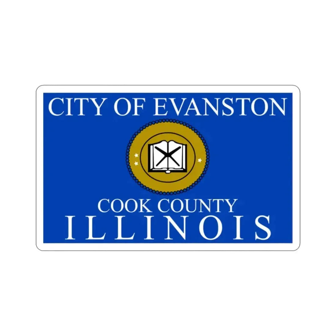 Flag of Evanston IL USA STICKER Vinyl Die-Cut Decal - The Sticker Space