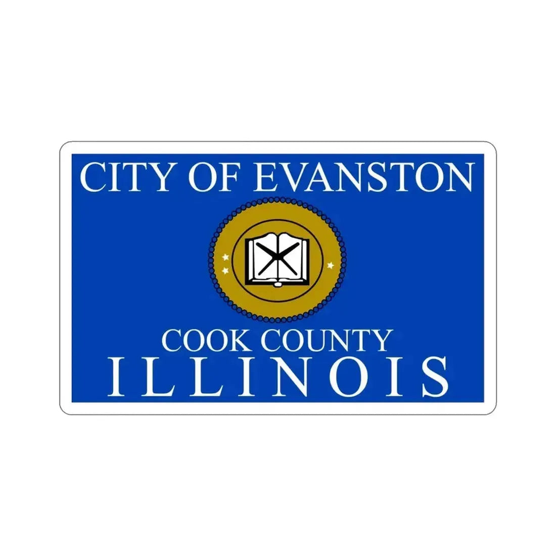 Flag of Evanston IL USA STICKER Vinyl Die-Cut Decal - The Sticker Space