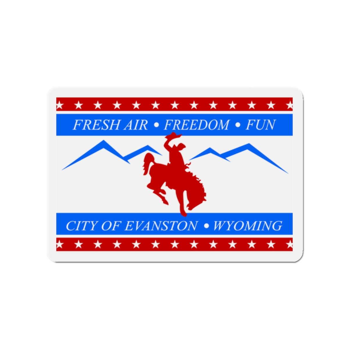 Flag of Evanston Wyoming - Die-Cut Magnet-2" x 2"-The Sticker Space