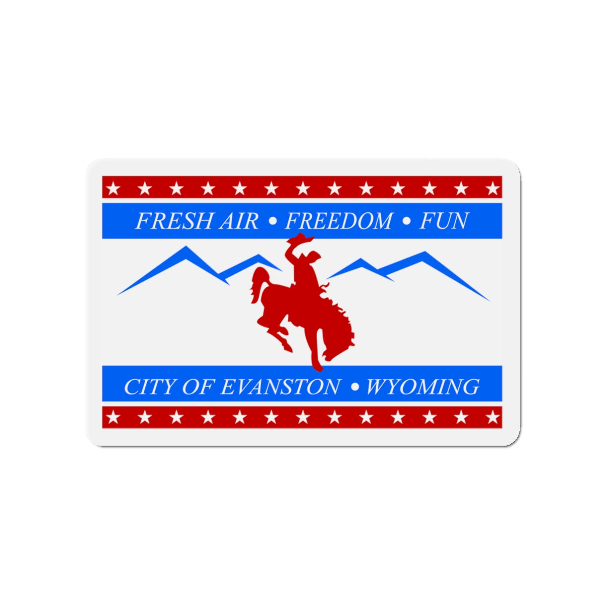 Flag of Evanston Wyoming - Die-Cut Magnet-3" x 3"-The Sticker Space