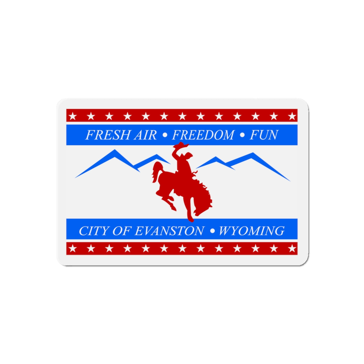 Flag of Evanston Wyoming - Die-Cut Magnet-5" x 5"-The Sticker Space