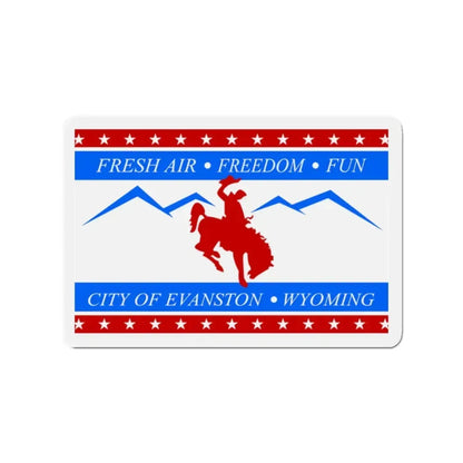 Flag of Evanston Wyoming - Refrigerator Magnet 2 Inch - The Sticker Space