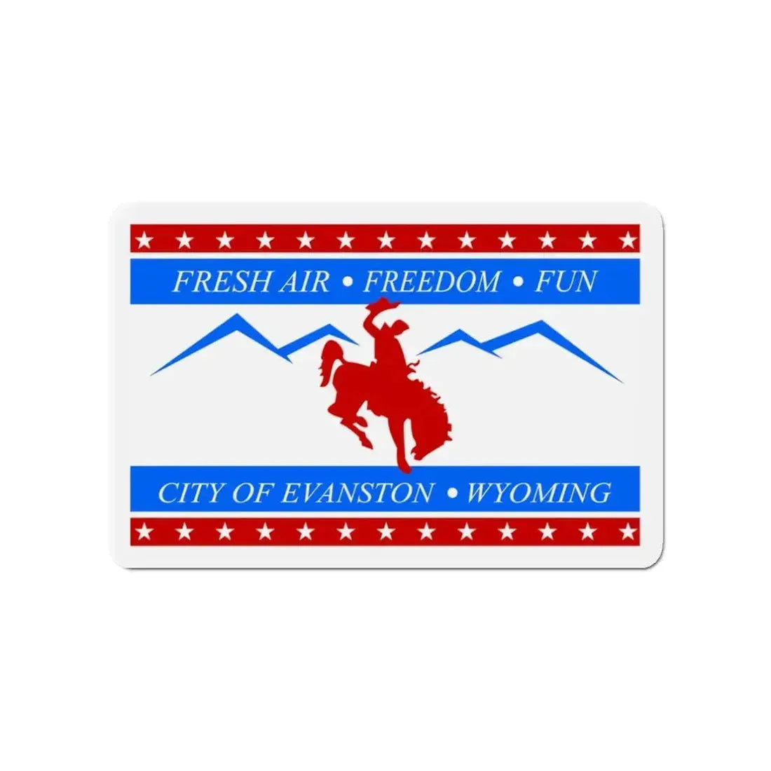 Flag of Evanston Wyoming - Refrigerator Magnet - The Sticker Space