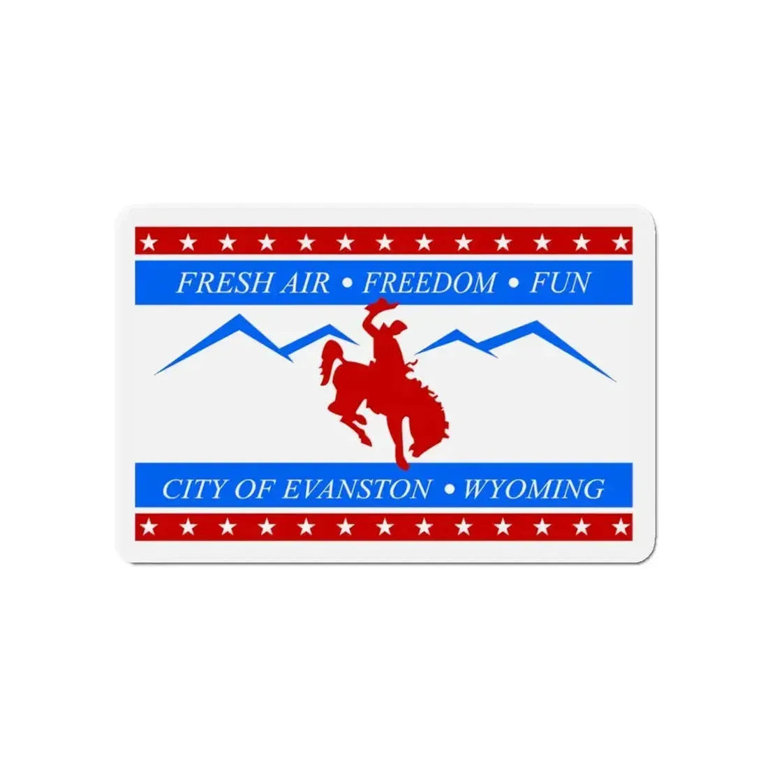 Flag of Evanston Wyoming - Refrigerator Magnet - The Sticker Space