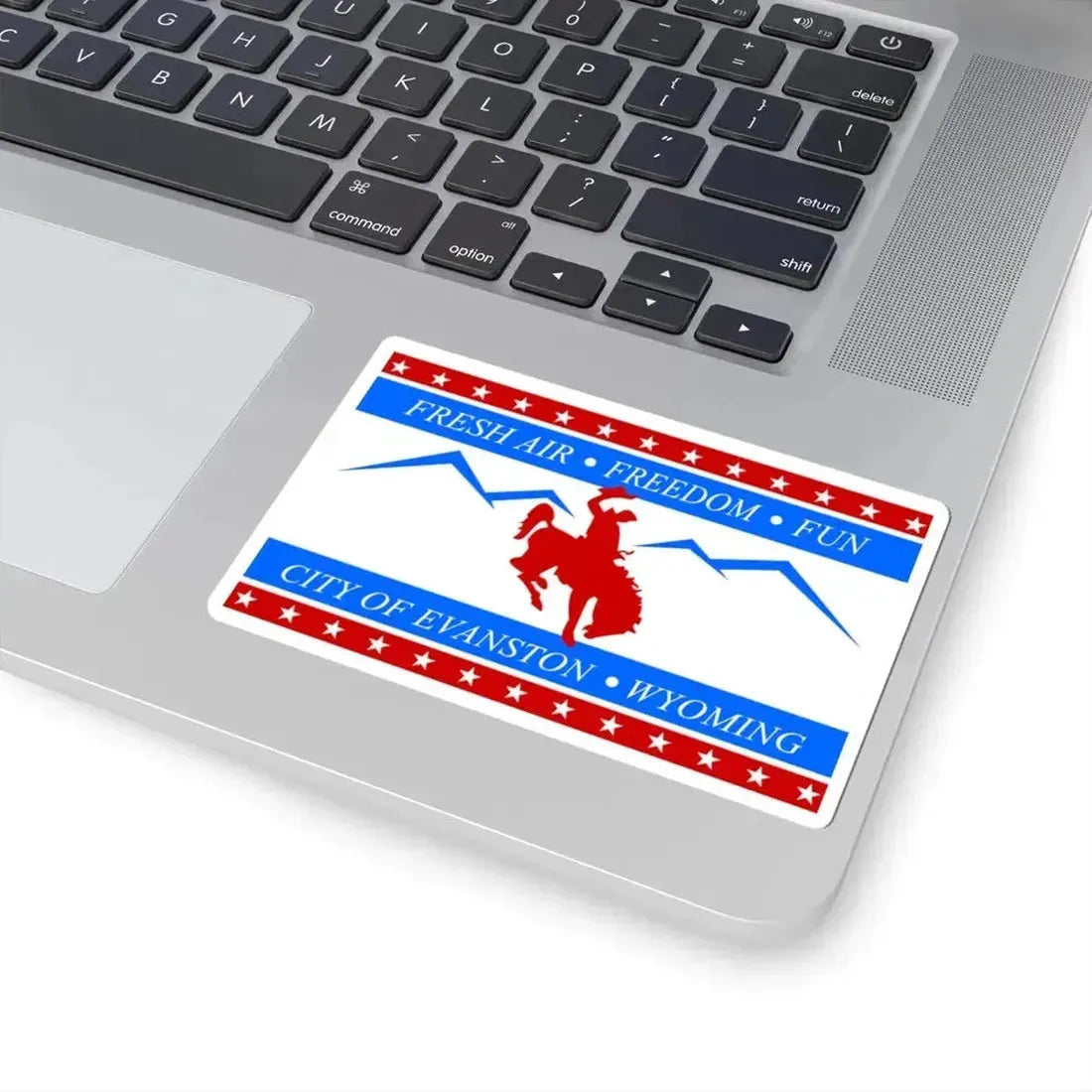 Flag of Evanston Wyoming (United States) STICKER Vinyl Kiss-Cut Decal - The Sticker Space
