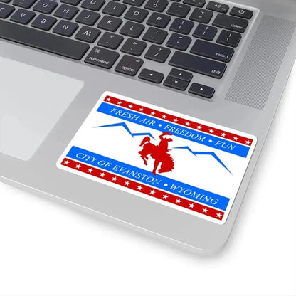 Flag of Evanston Wyoming (United States) STICKER Vinyl Kiss-Cut Decal - The Sticker Space