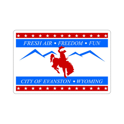 Flag of Evanston Wyoming USA STICKER Vinyl Die-Cut Decal-3 Inch-The Sticker Space