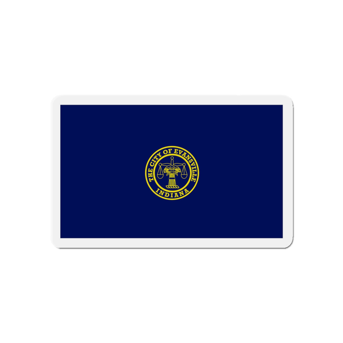 Flag of Evansville Indiana - Die-Cut Magnet-4" x 4"-The Sticker Space