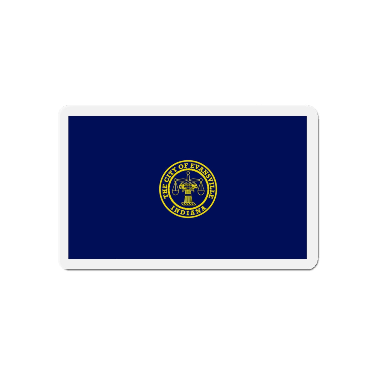 Flag of Evansville Indiana - Die-Cut Magnet-5" x 5"-The Sticker Space