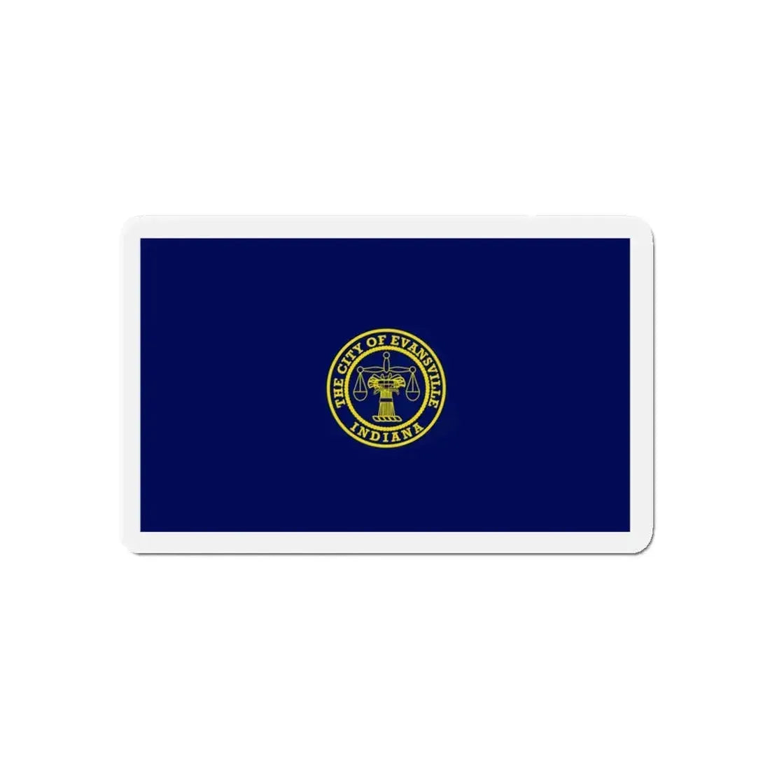 Flag of Evansville Indiana - Refrigerator Magnet 5 Inch - The Sticker Space