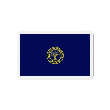 Flag of Evansville Indiana - Refrigerator Magnet 5 Inch - The Sticker Space
