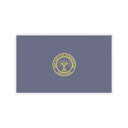 Flag of Evansville, Indiana - STICKER Vinyl Kiss-Cut Decal 2 Inch Transparent - The Sticker Space