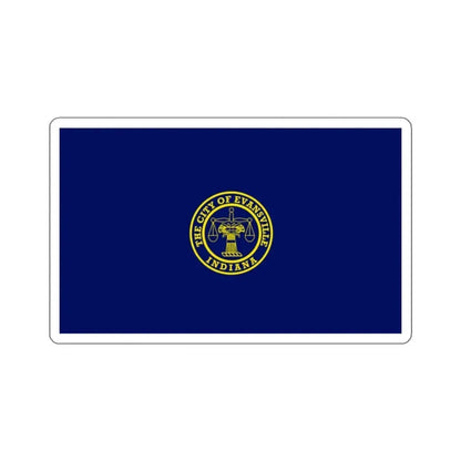 Flag of Evansville, Indiana - STICKER Vinyl Kiss-Cut Decal 2 Inch White - The Sticker Space