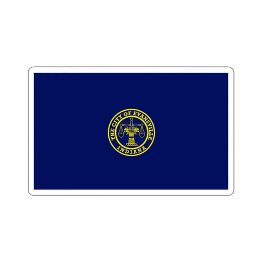 Flag of Evansville, Indiana - STICKER Vinyl Kiss-Cut Decal 2 Inch White - The Sticker Space