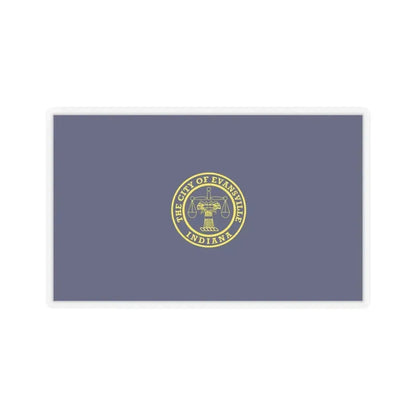 Flag of Evansville, Indiana - STICKER Vinyl Kiss-Cut Decal 3 Inch Transparent - The Sticker Space