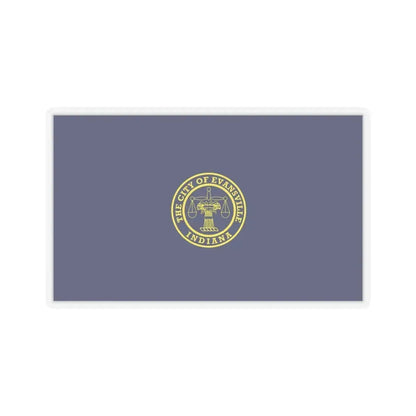 Flag of Evansville, Indiana - STICKER Vinyl Kiss-Cut Decal 4 Inch Transparent - The Sticker Space