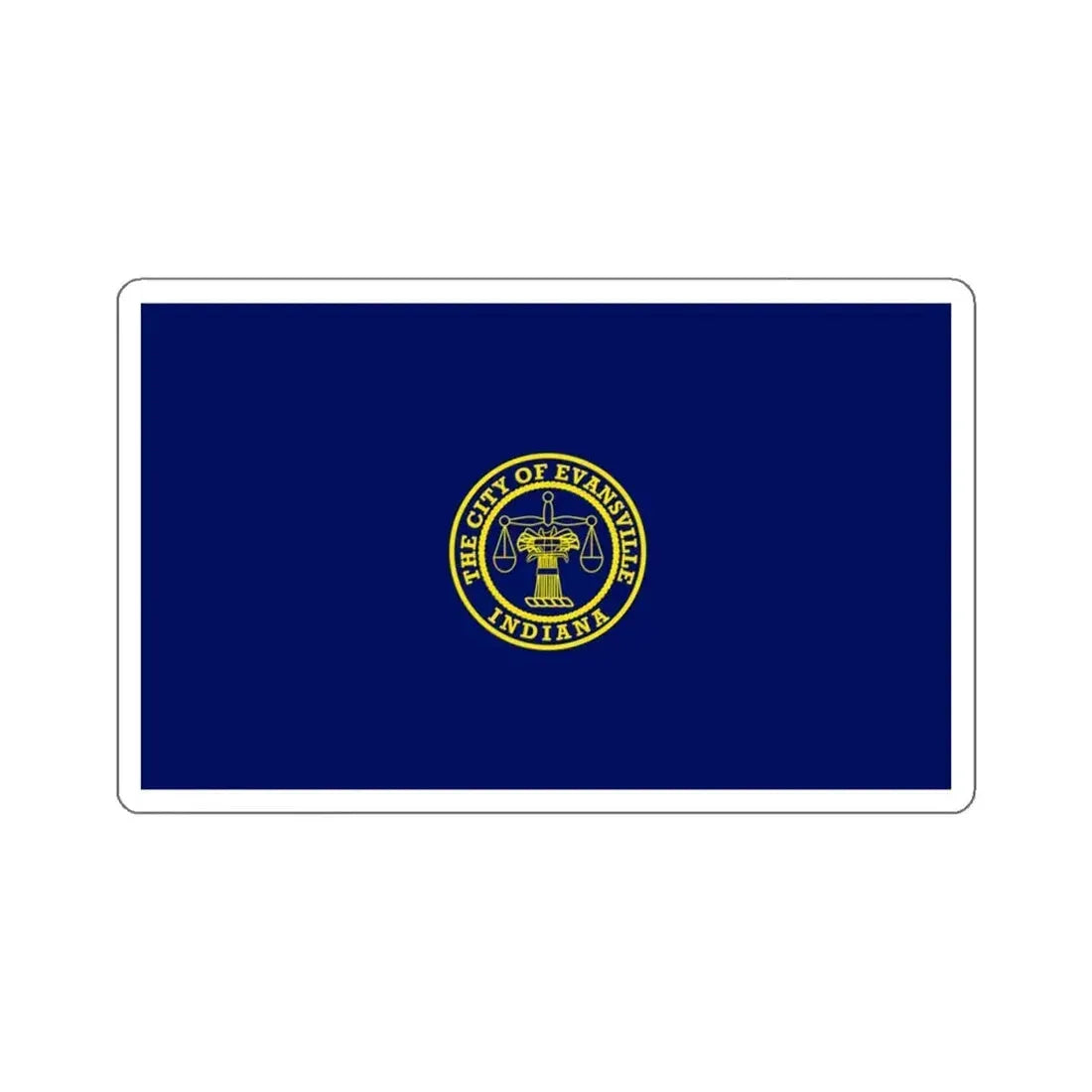 Flag of Evansville, Indiana - STICKER Vinyl Kiss-Cut Decal 4 Inch White - The Sticker Space