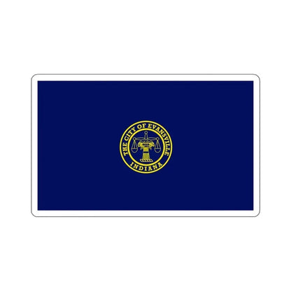 Flag of Evansville, Indiana - STICKER Vinyl Kiss-Cut Decal 4 Inch White - The Sticker Space