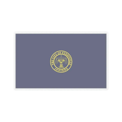 Flag of Evansville, Indiana - STICKER Vinyl Kiss-Cut Decal 6 Inch Transparent - The Sticker Space