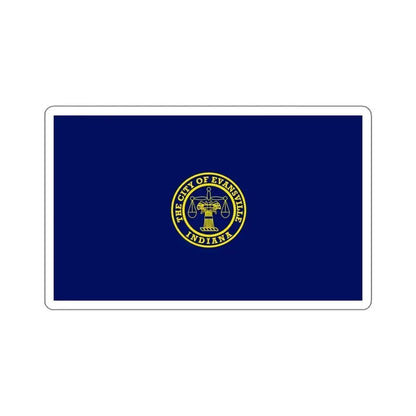 Flag of Evansville, Indiana - STICKER Vinyl Kiss-Cut Decal 6 Inch White - The Sticker Space