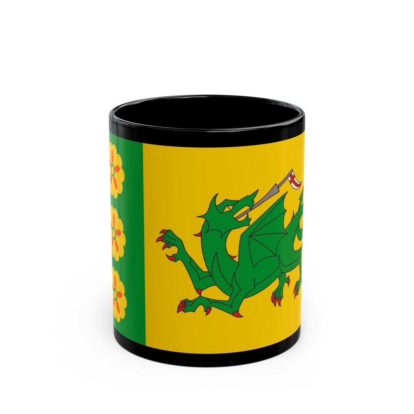 Flag of Evenley UK - Black Coffee Mug-11oz-The Sticker Space