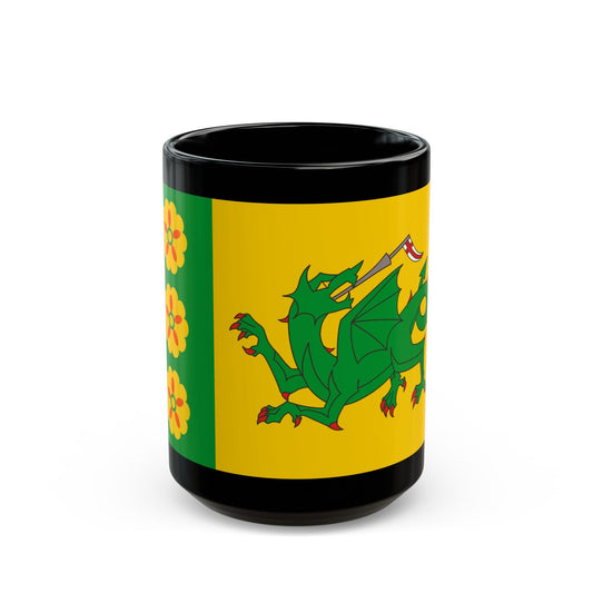 Flag of Evenley UK - Black Coffee Mug-15oz-The Sticker Space