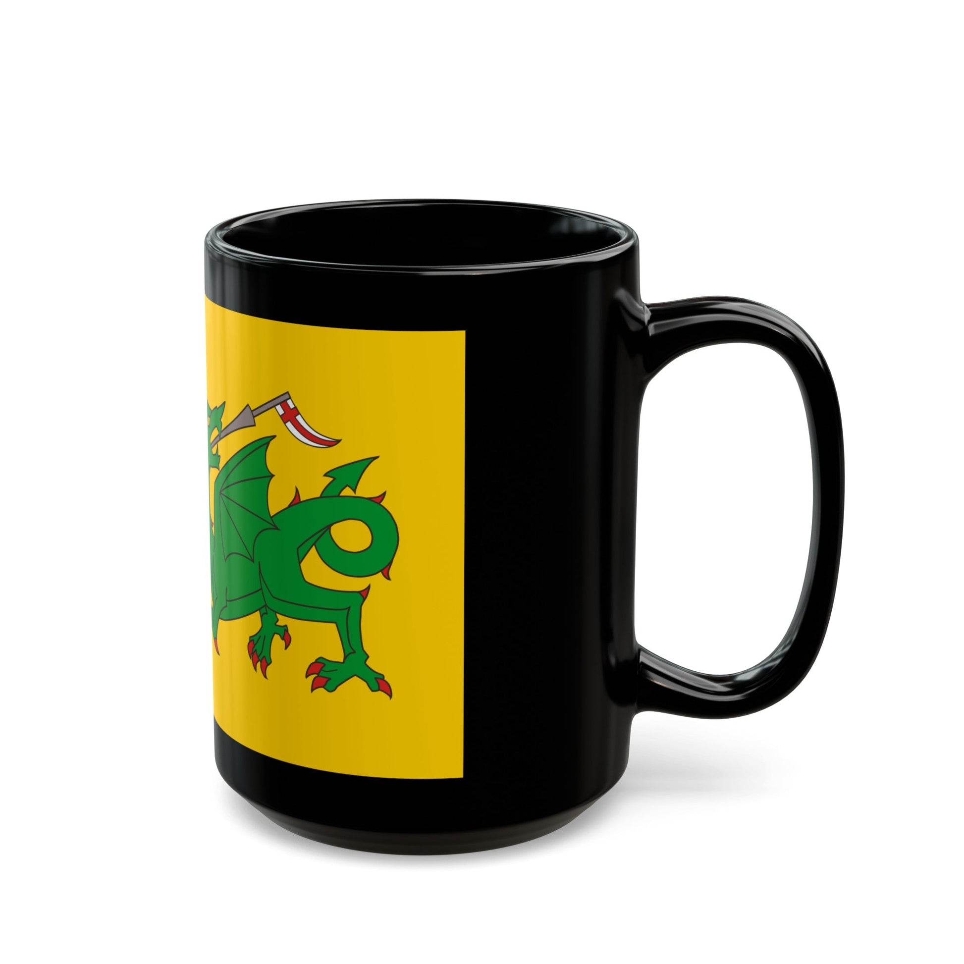 Flag of Evenley UK - Black Coffee Mug-The Sticker Space