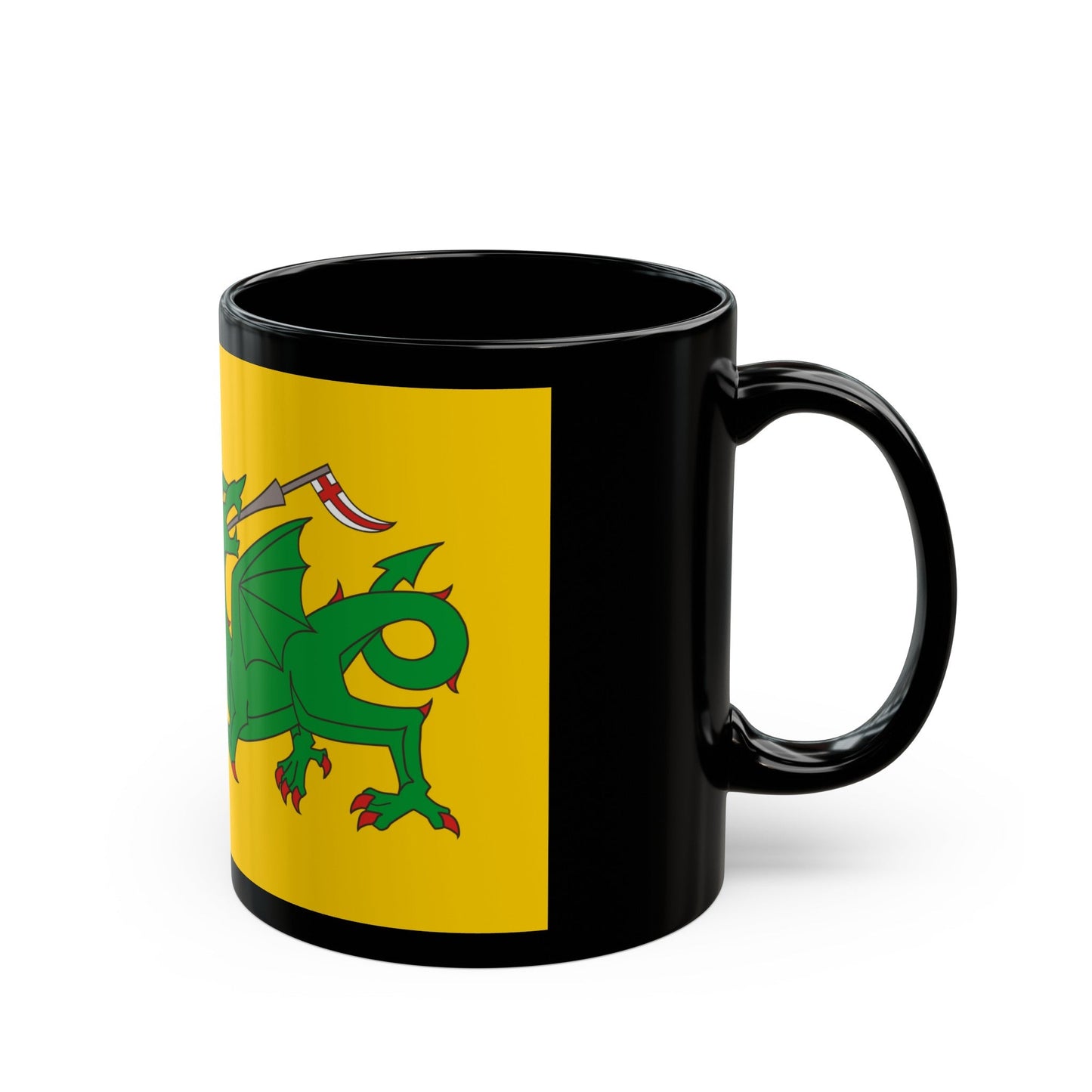 Flag of Evenley UK - Black Coffee Mug-The Sticker Space