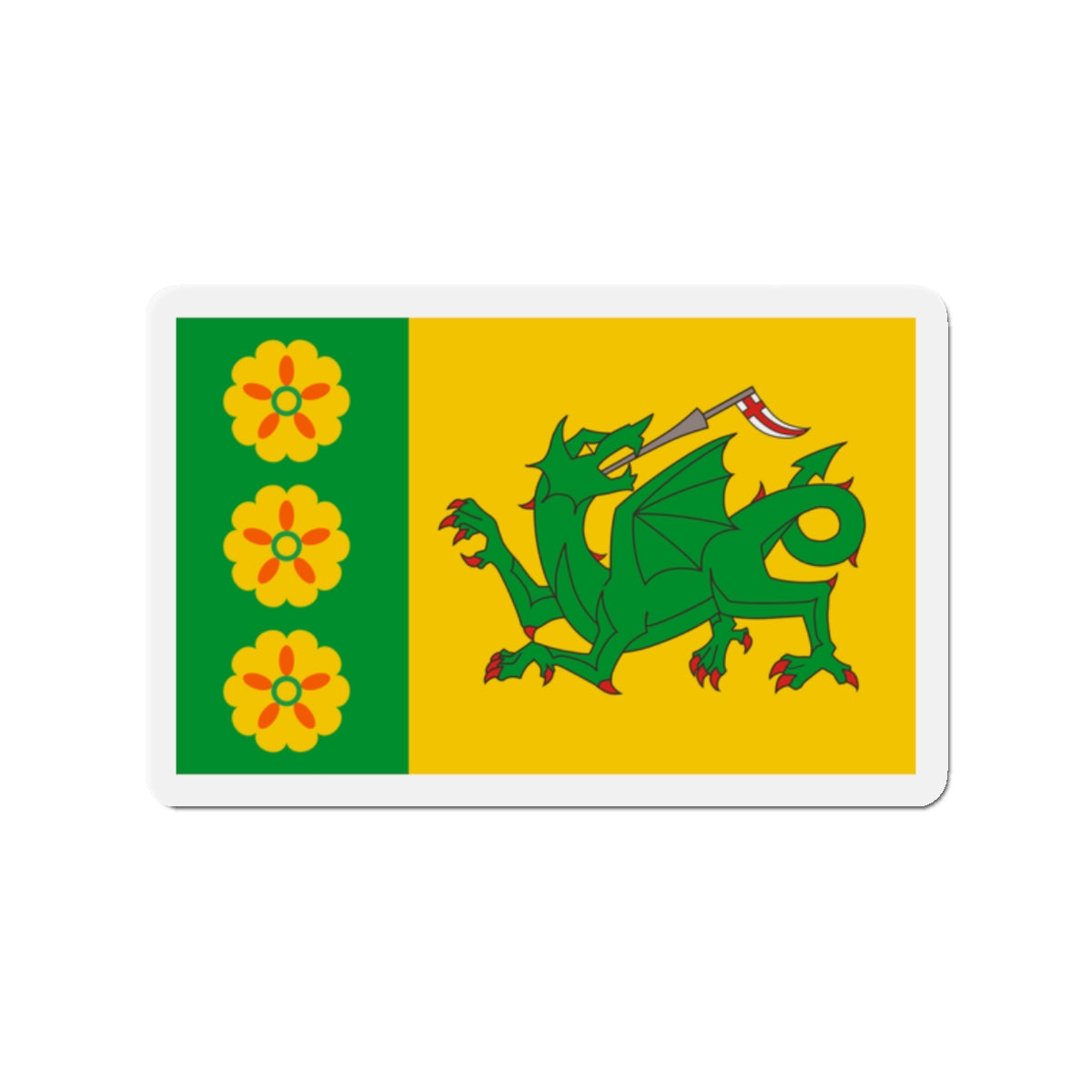 Flag of Evenley UK - Die-Cut Magnet-2" x 2"-The Sticker Space