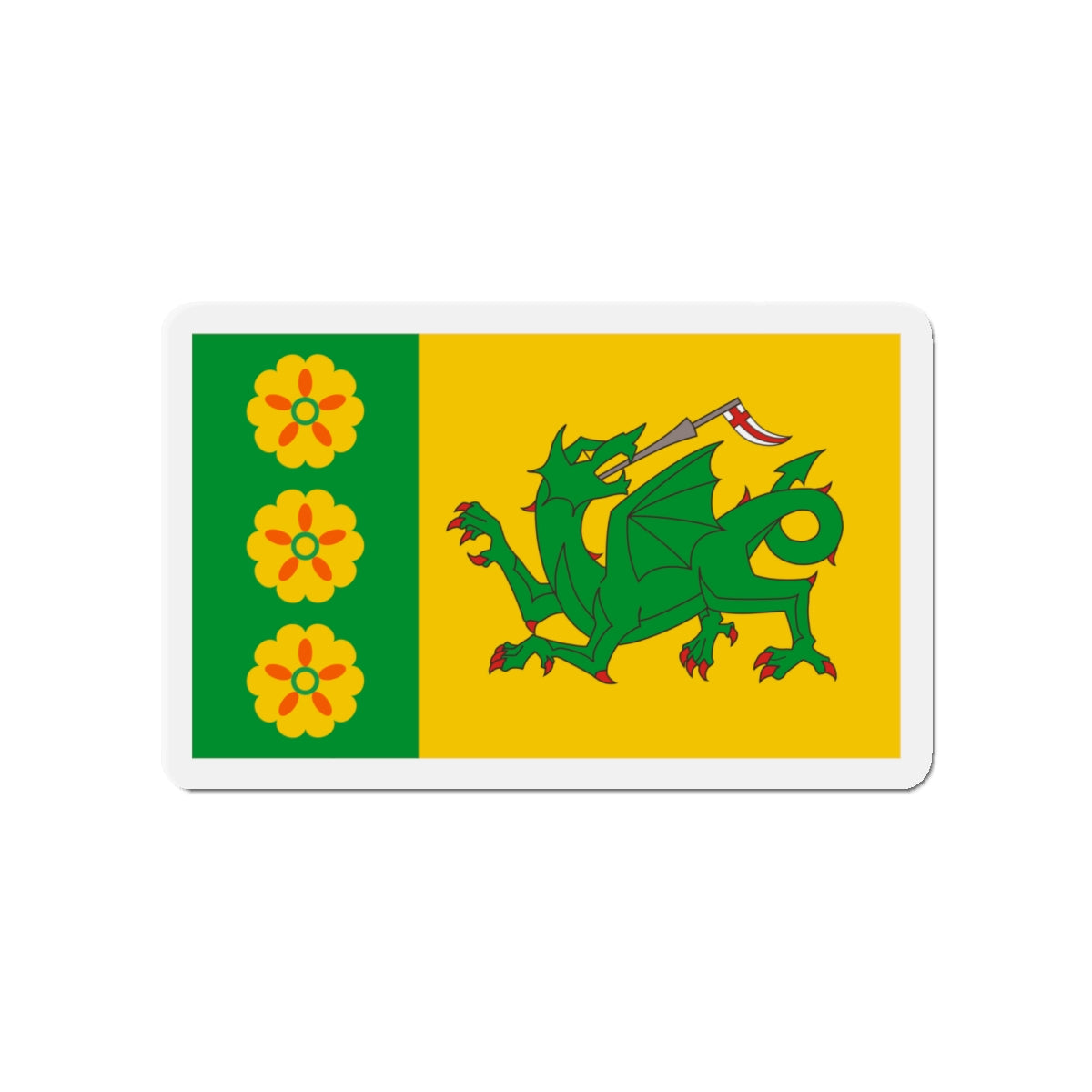 Flag of Evenley UK - Die-Cut Magnet-4" x 4"-The Sticker Space