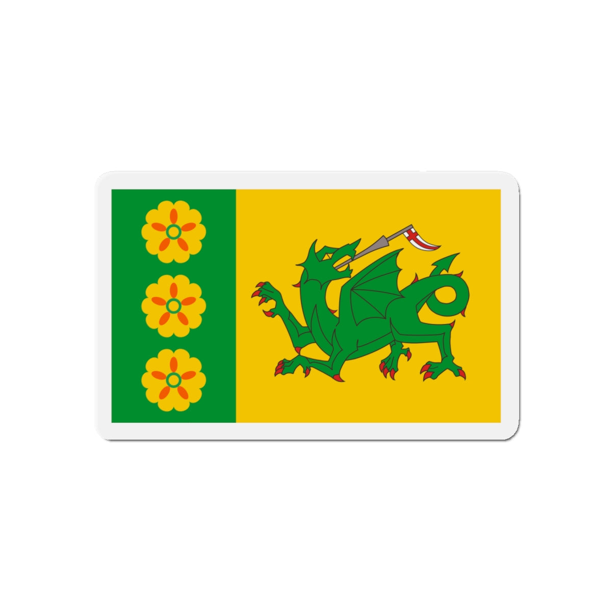 Flag of Evenley UK - Die-Cut Magnet-5" x 5"-The Sticker Space